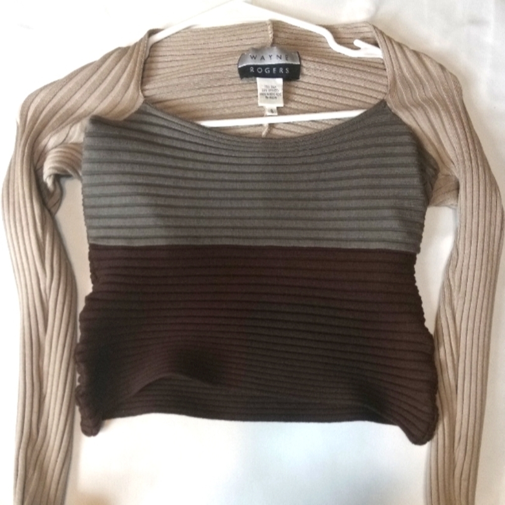 Beautiful RARE Vintage "Wayne Rogers" Silk ribbed top NWOT women's size small